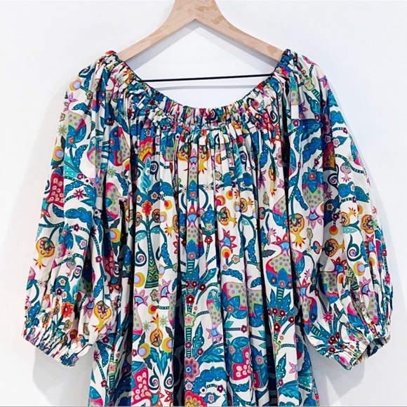 LA Double J Paloma Mini Dress in Tree of Life Bianco Print Size Medium - Picture 8 of 13